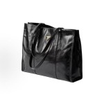 PRADA Enamel metal triangular logo Tote bag, Tote bag, shopping bag, handbag, large size for women, black